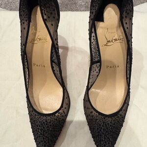 Christian Louboutin Black Mesh Pumps